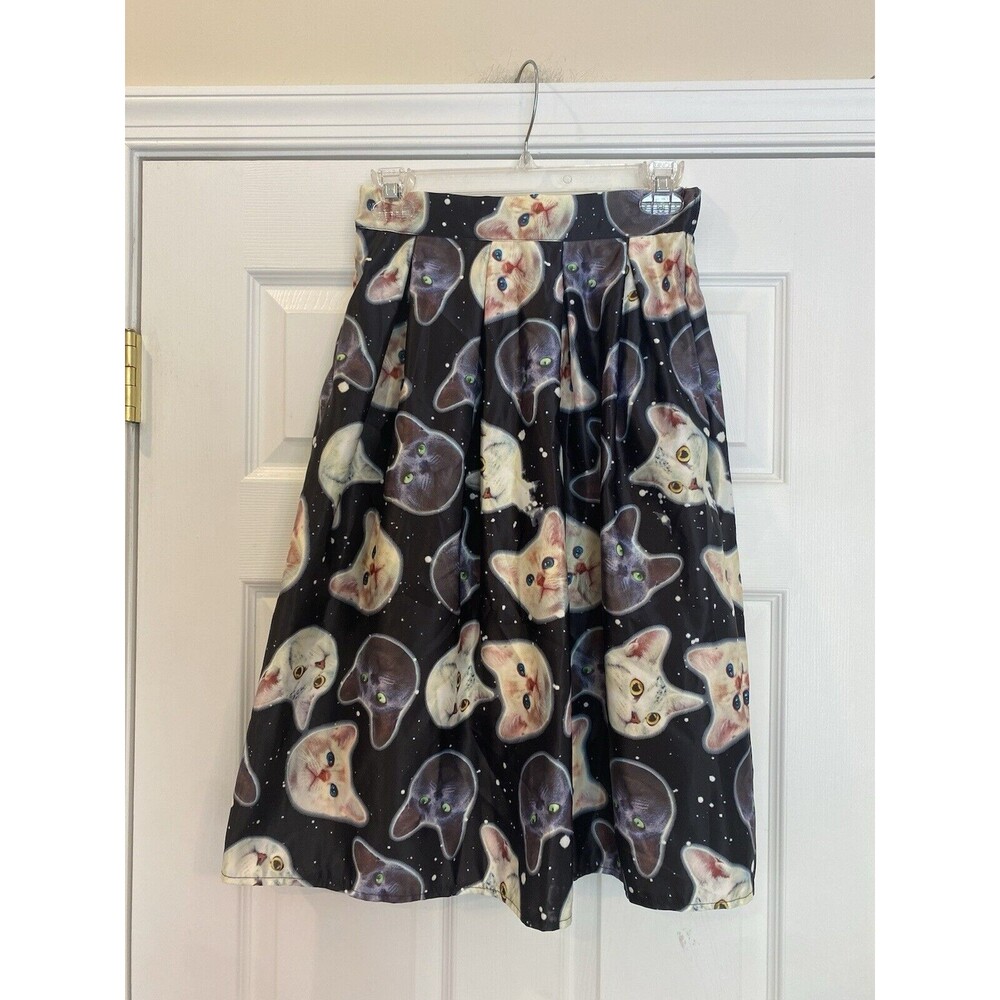 Cats In Space Unbranded Retro Skater Midi Skirt